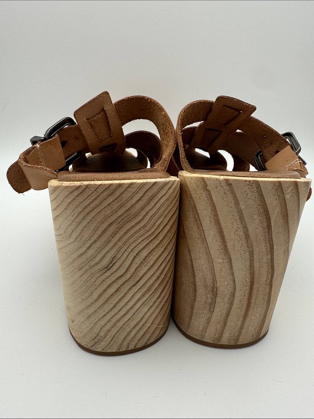 Free People Bellevue Clogs Leather Chunky Wood Fisherman Platform Sandals 39 8.5 - Picture 12 of 16